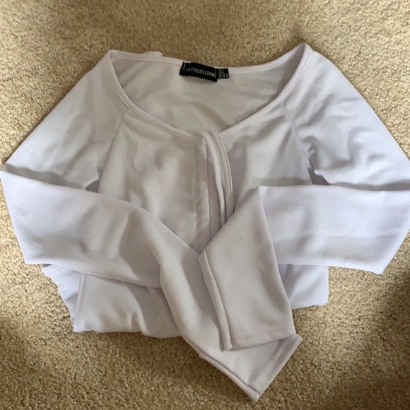 PrettyLittleThing white ruched bodysuit - Picture 2 of 6